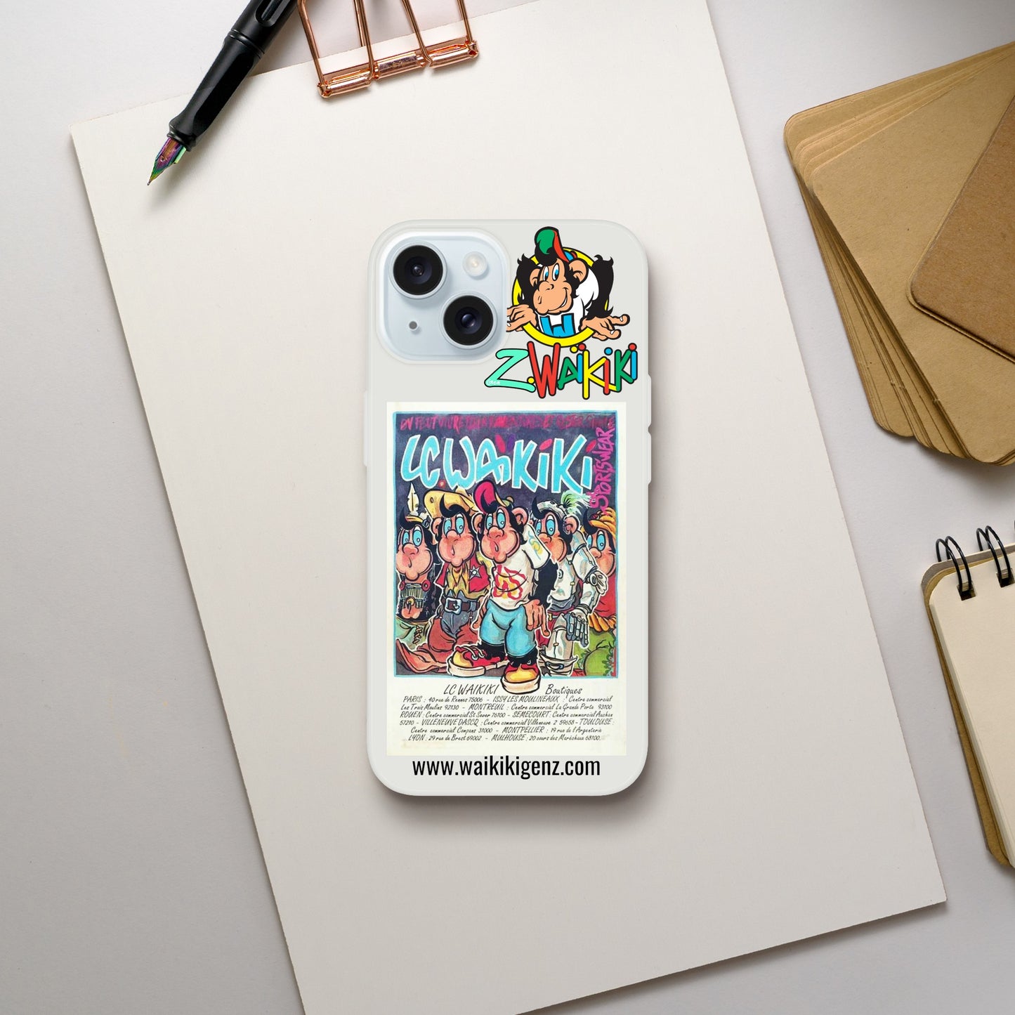 pièce waikiki gen z coque telephone flexicase singe vintage y2k années 90