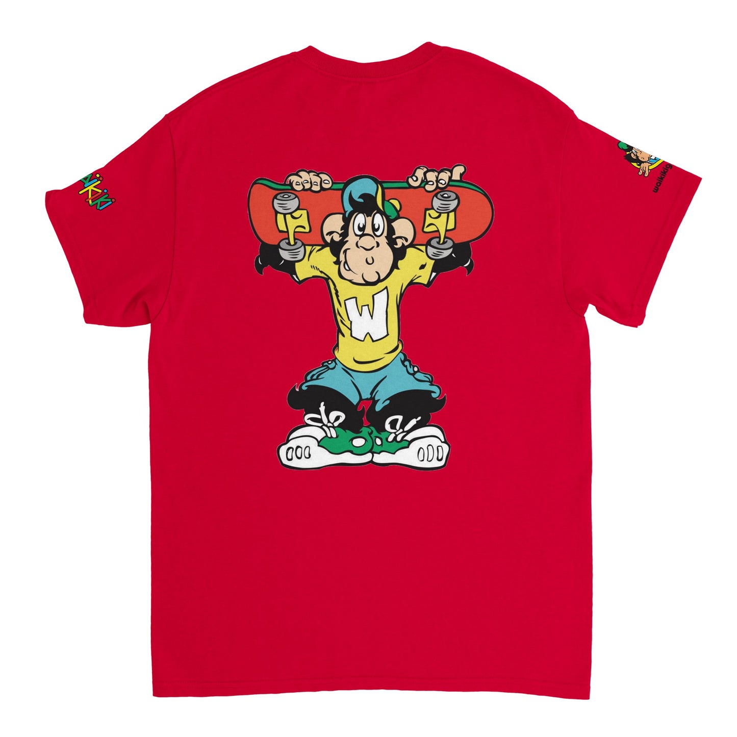 t-shirt waikiki gen z t shirt revival sk8ter unisexe heavyweight vintage 90s y2k logo marque dos poitrine et manches 100 coton made in france 1 singe vintage y2k années 90