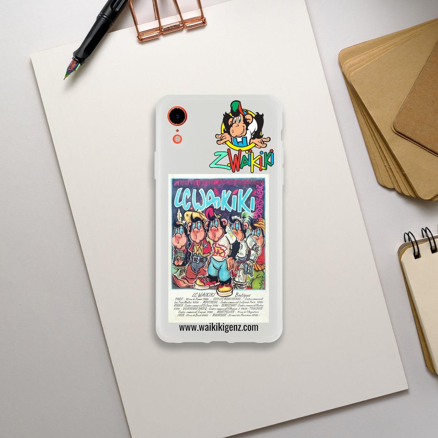 pièce waikiki gen z coque telephone flexicase singe vintage y2k années 90