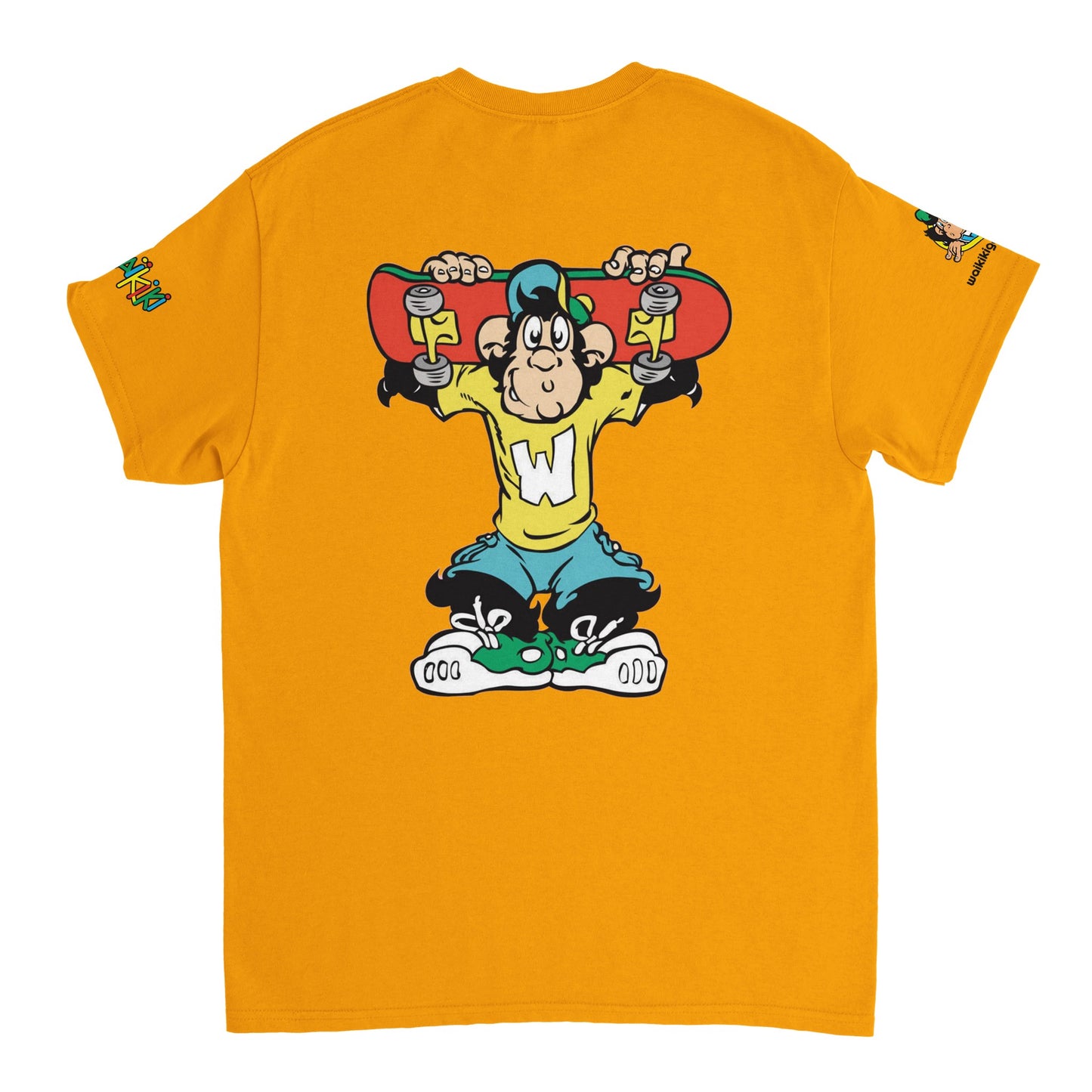 t-shirt waikiki gen z t shirt revival sk8ter unisexe heavyweight vintage 90s y2k logo marque dos poitrine et manches 100 coton made in france 1 singe vintage y2k années 90