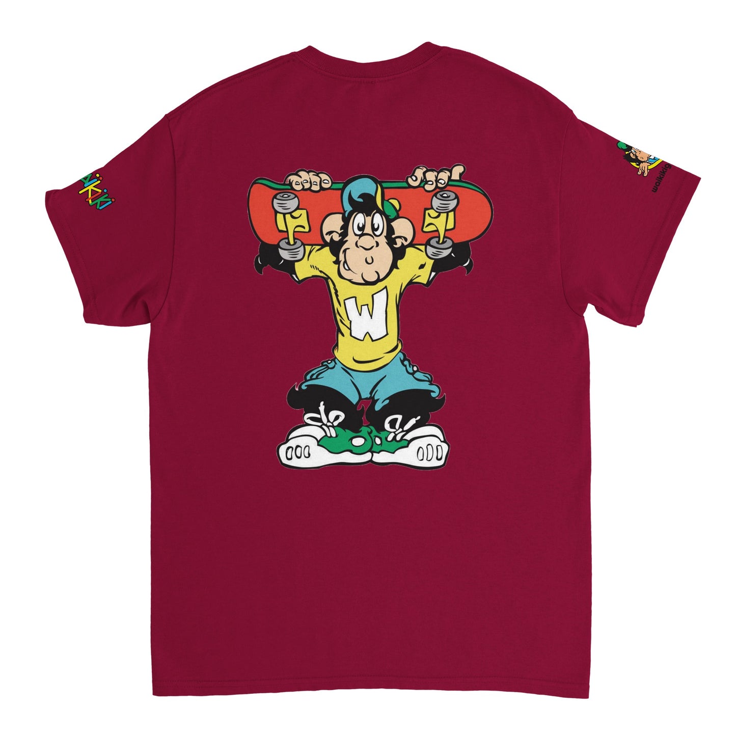 t-shirt waikiki gen z t shirt revival sk8ter unisexe heavyweight vintage 90s y2k logo marque dos poitrine et manches 100 coton made in france 1 singe vintage y2k années 90