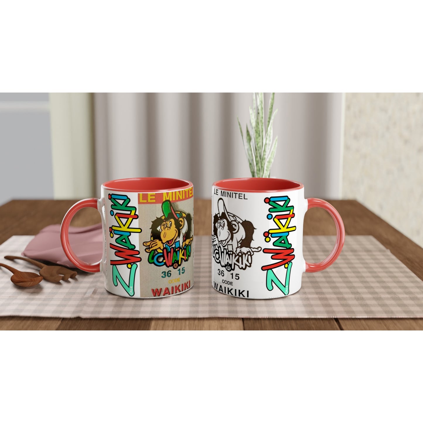 pièce waikiki gen z mug ceramique 250ml couleur interieure singe vintage y2k années 90