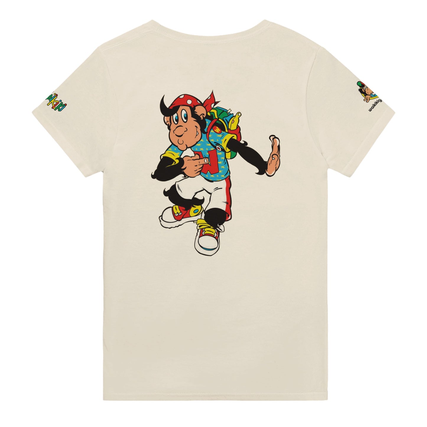 t-shirt waikiki gen z t shirt revival look at me unisexe heavyweight vintage 90s y2k logo marque dos poitrine et manches 100 coton made in france singe vintage y2k années 90