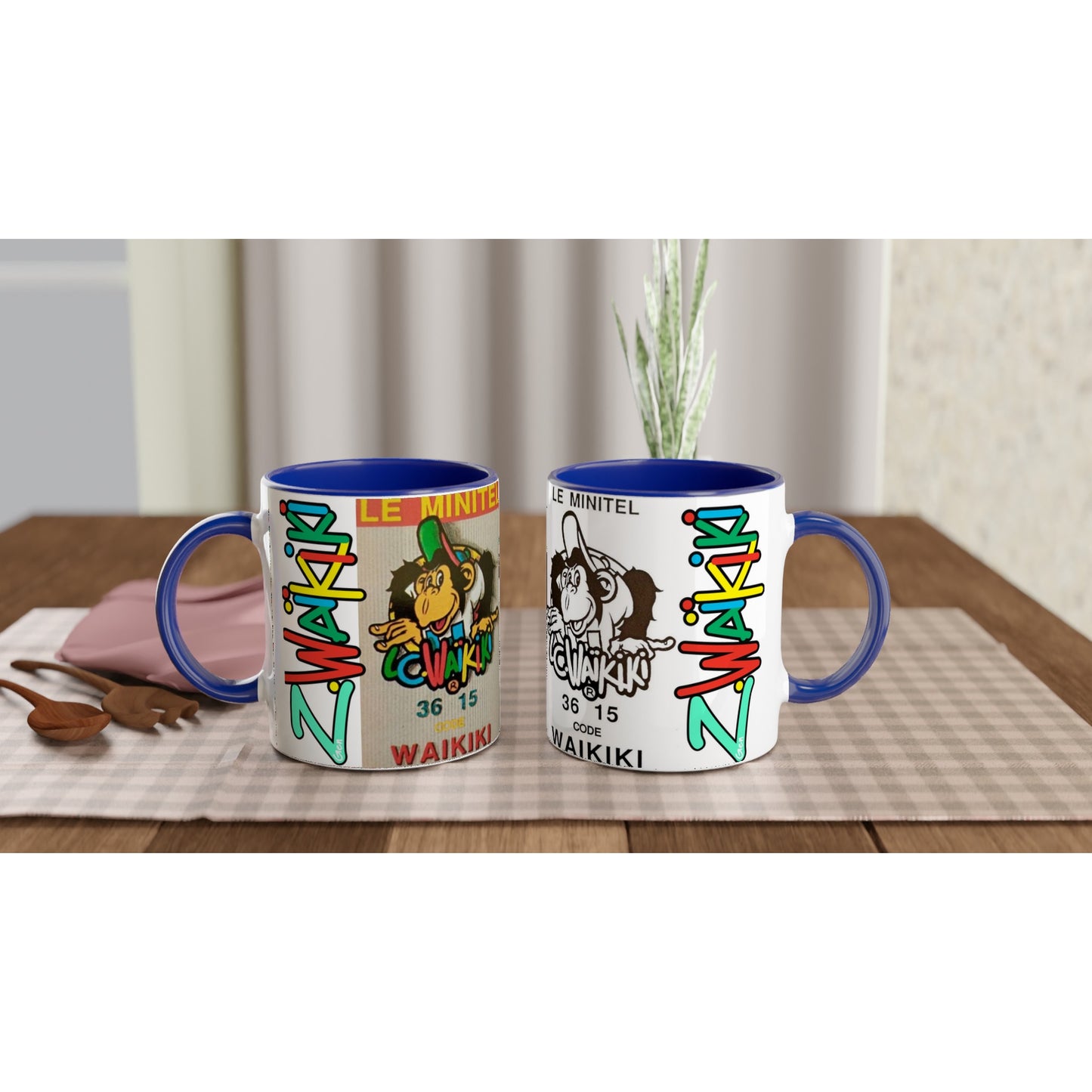 pièce waikiki gen z mug ceramique 250ml couleur interieure singe vintage y2k années 90