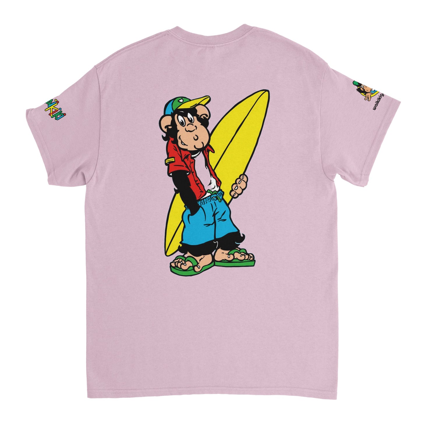 t-shirt waikiki gen z t shirt revival surfer unisexe heavyweight vintage 90s y2k logo marque dos poitrine et manches 100 coton made in france 1 singe vintage y2k années 90