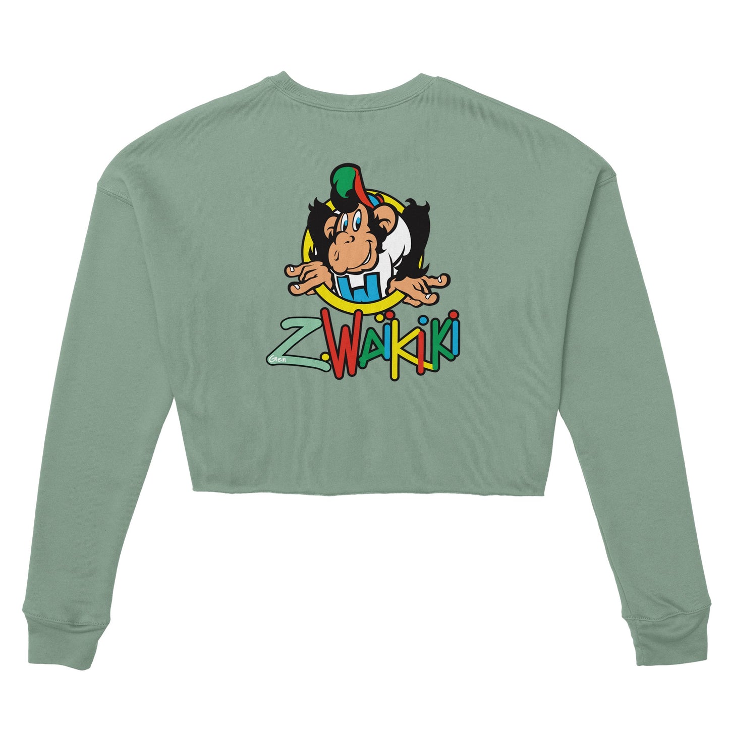 sweat waikiki gen z womens cropped sweatshirt bella canvas 7503 singe vintage y2k années 90