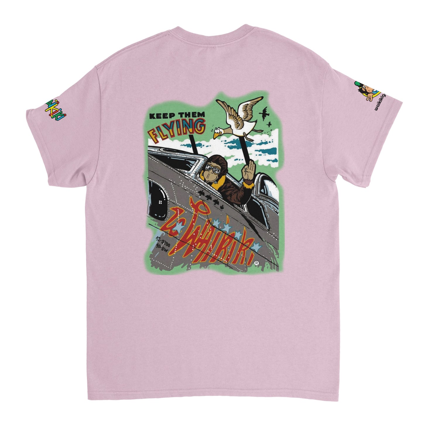 t-shirt waikiki gen z t shirt revival top gun unisexe heavyweight vintage 90s y2k logo marque dos poitrine et manches 100 coton made in france singe vintage y2k années 90