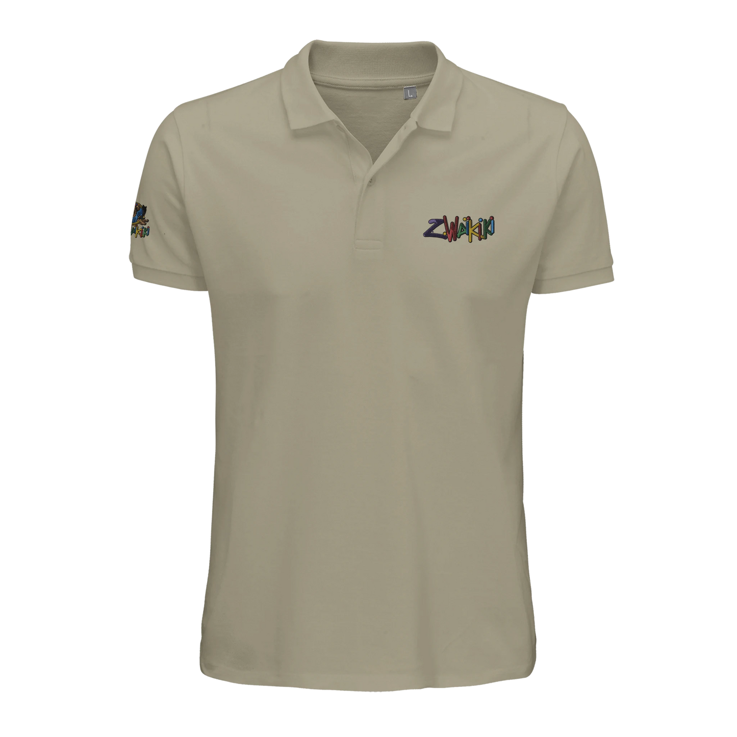 pièce waikiki gen z polo brode unisexe en coton bio vintage 90s y2k logo marque brode poitrine et manche 100 coton bio recycle made in france singe vintage y2k années 90