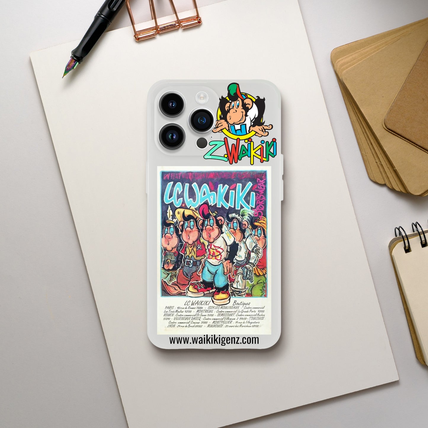 pièce waikiki gen z coque telephone flexicase singe vintage y2k années 90