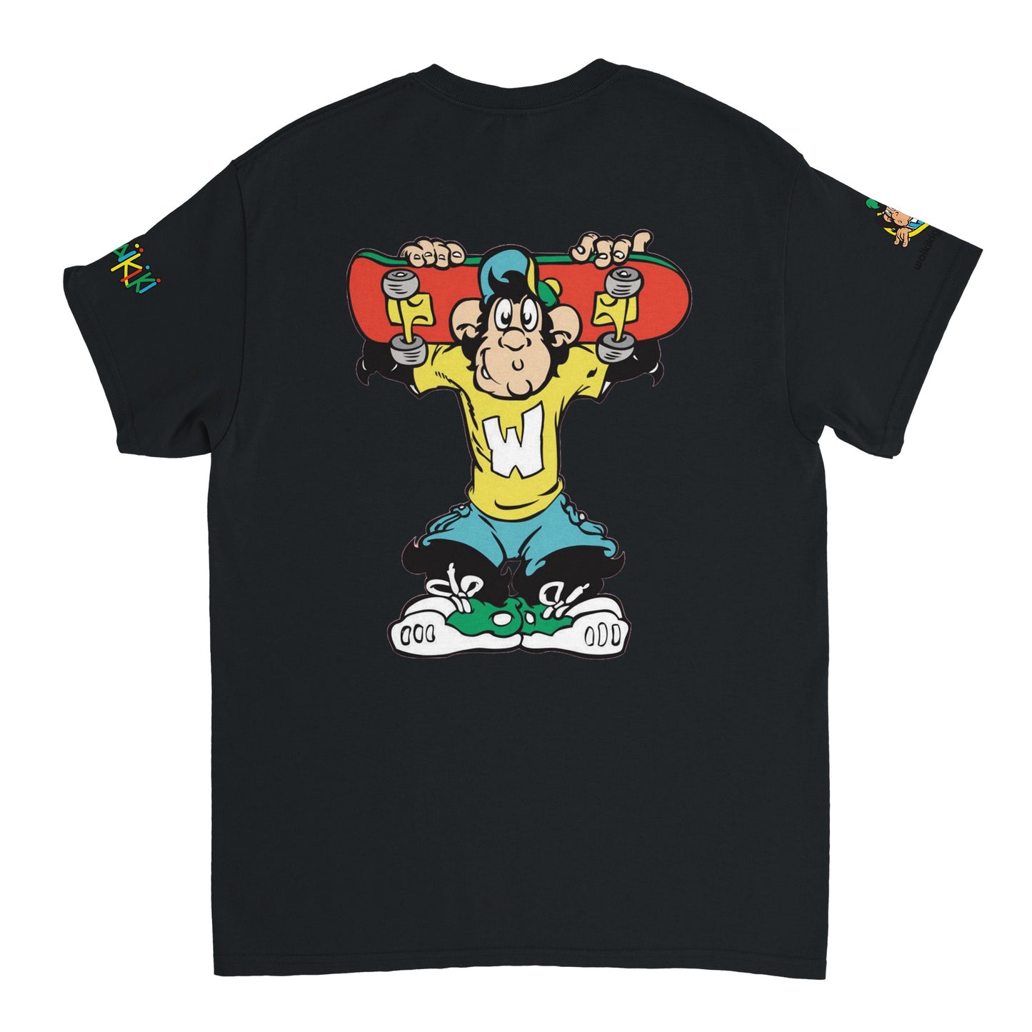 t-shirt waikiki gen z t shirt revival sk8ter unisexe heavyweight vintage 90s y2k logo marque dos poitrine et manches 100 coton made in france 1 singe vintage y2k années 90