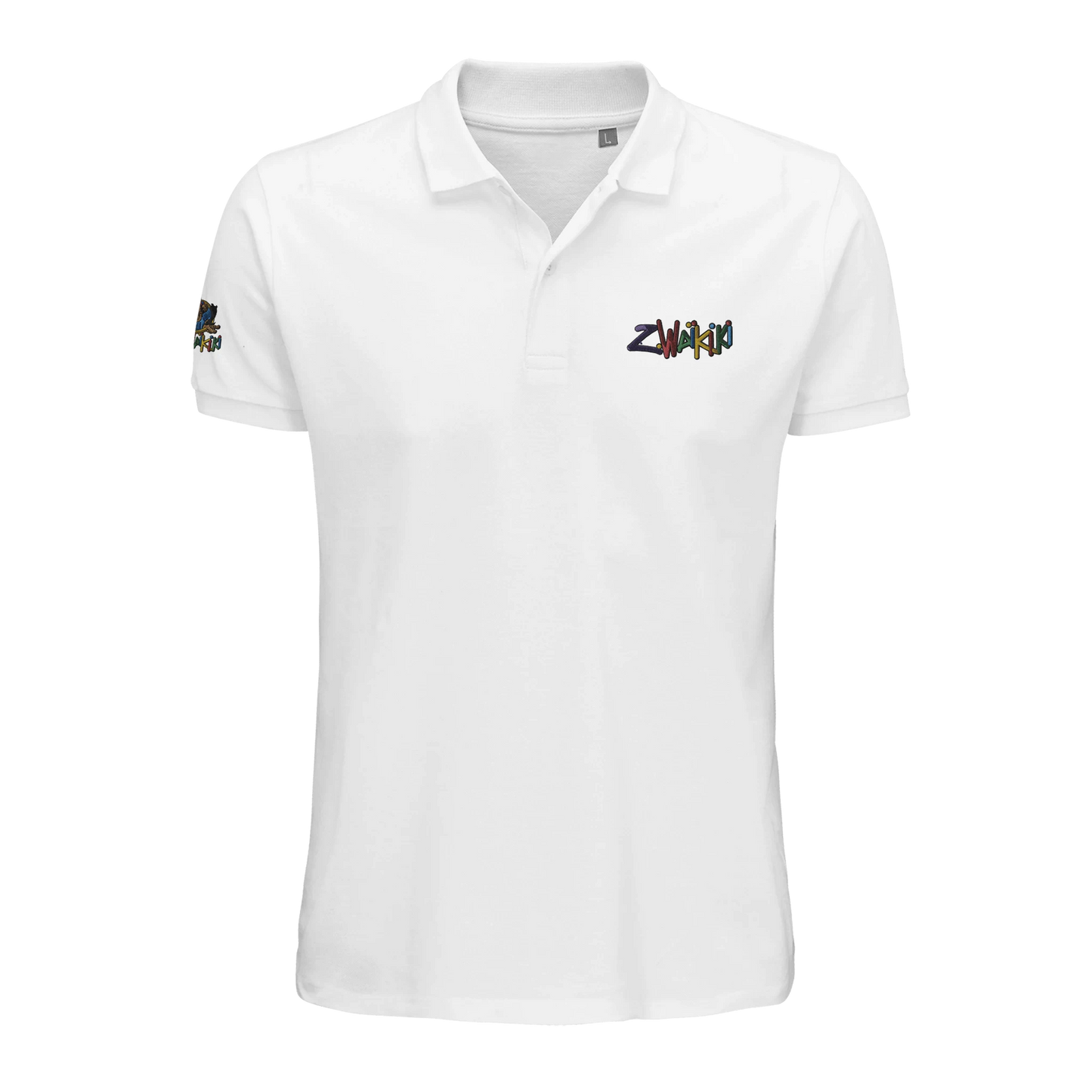 pièce waikiki gen z polo brode unisexe en coton bio vintage 90s y2k logo marque brode poitrine et manche 100 coton bio recycle made in france singe vintage y2k années 90