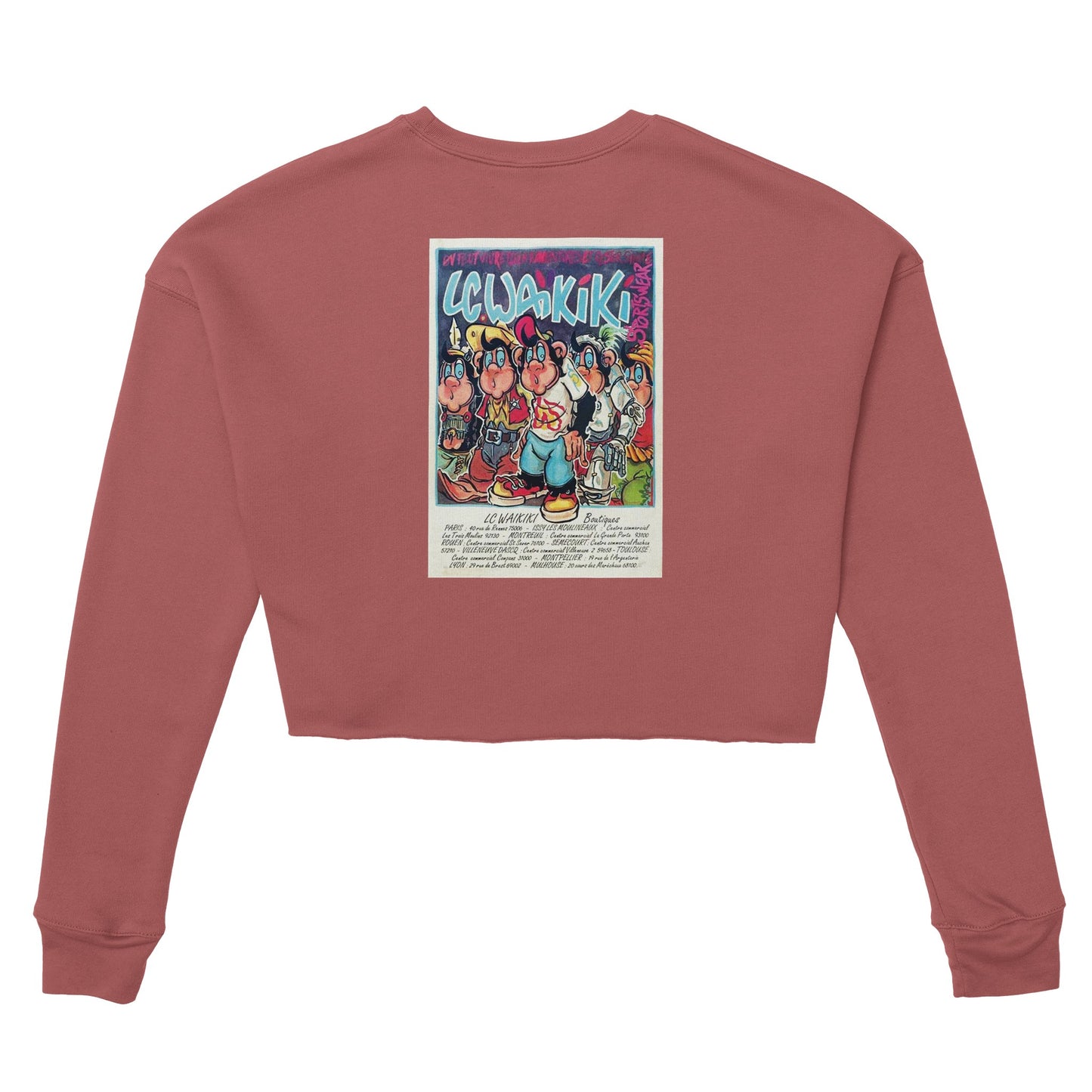 sweat waikiki gen z womens cropped sweatshirt bella canvas 7503 singe vintage y2k années 90