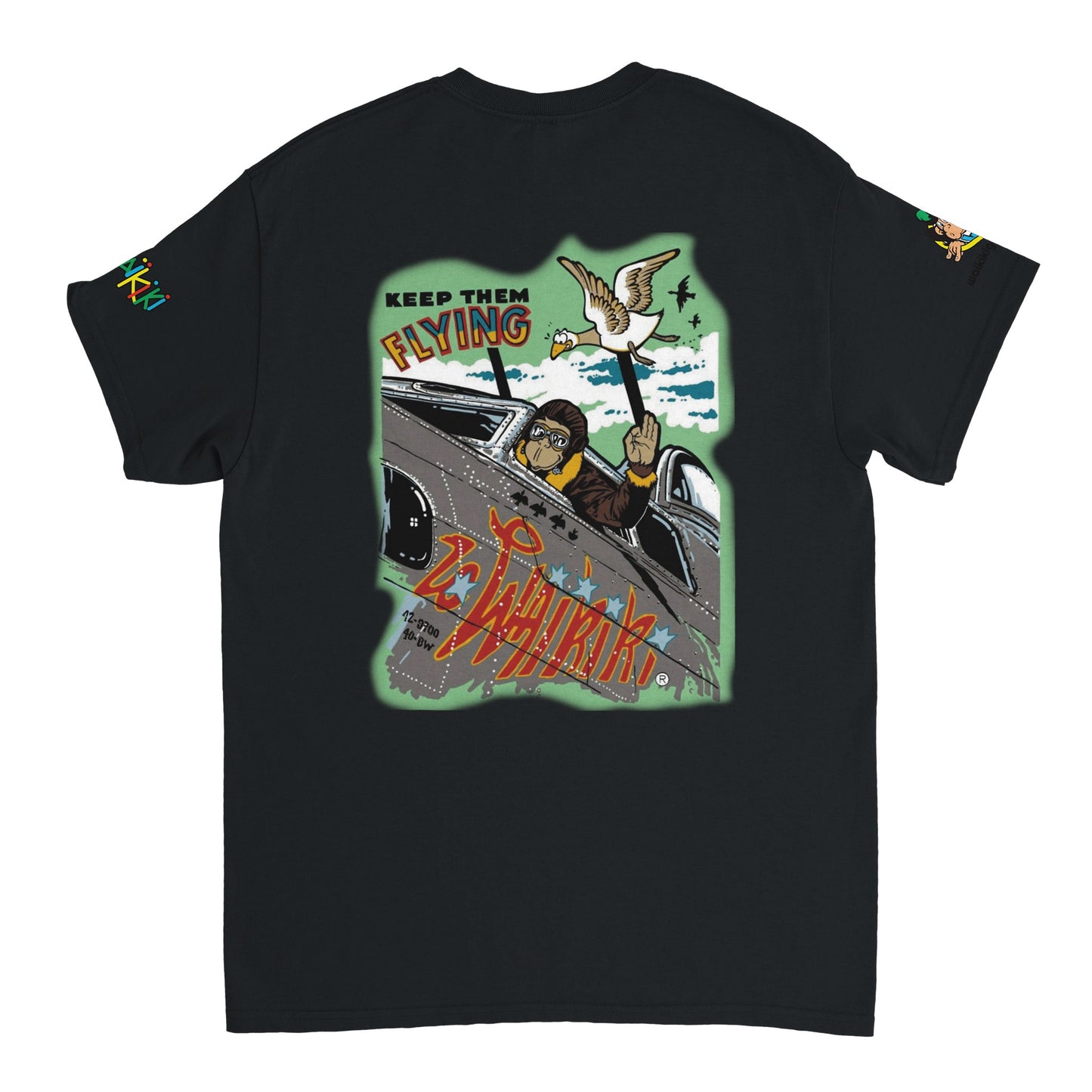 t-shirt waikiki gen z t shirt revival top gun unisexe heavyweight vintage 90s y2k logo marque dos poitrine et manches 100 coton made in france singe vintage y2k années 90