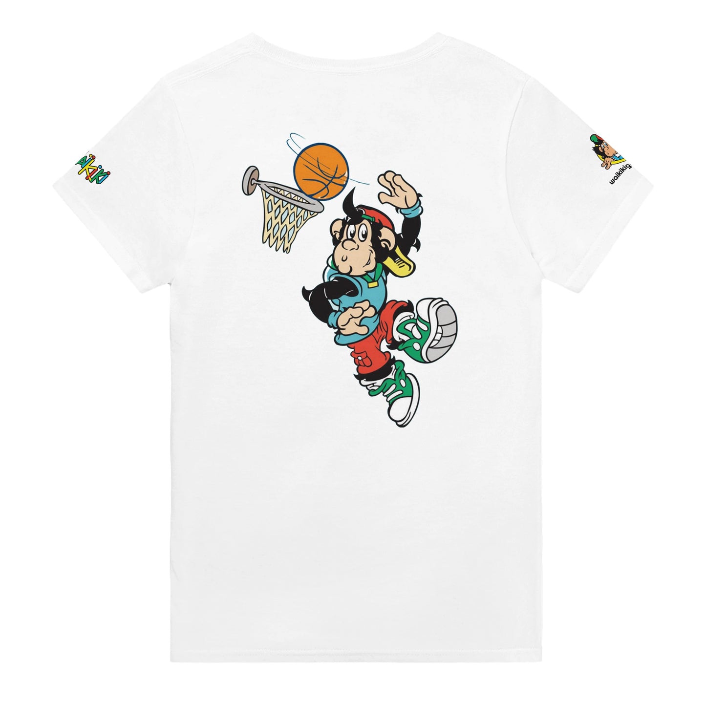 t-shirt waikiki gen z t shirt revival basketter unisexe heavyweight vintage 90s y2k logo marque dos poitrine et manches 100 coton made in france 2 singe vintage y2k années 90