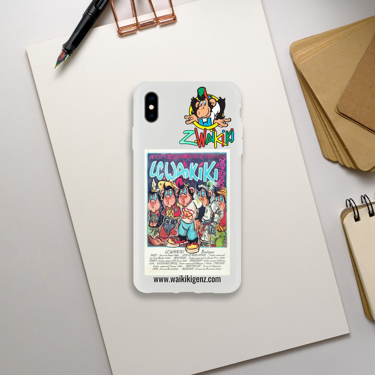 pièce waikiki gen z coque telephone flexicase singe vintage y2k années 90