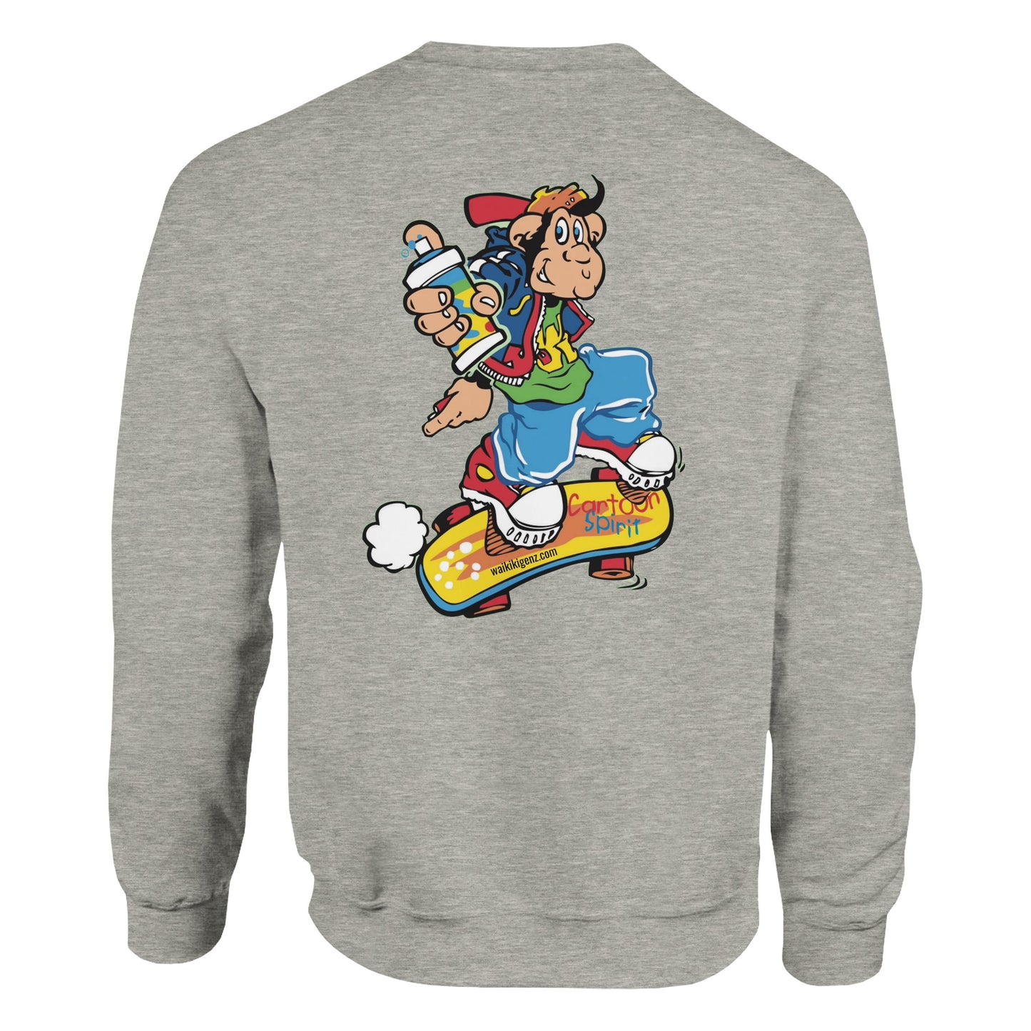 sweat waikiki gen z sweatshirt unisex logo marque poitrine et dos singe vintage y2k années 90