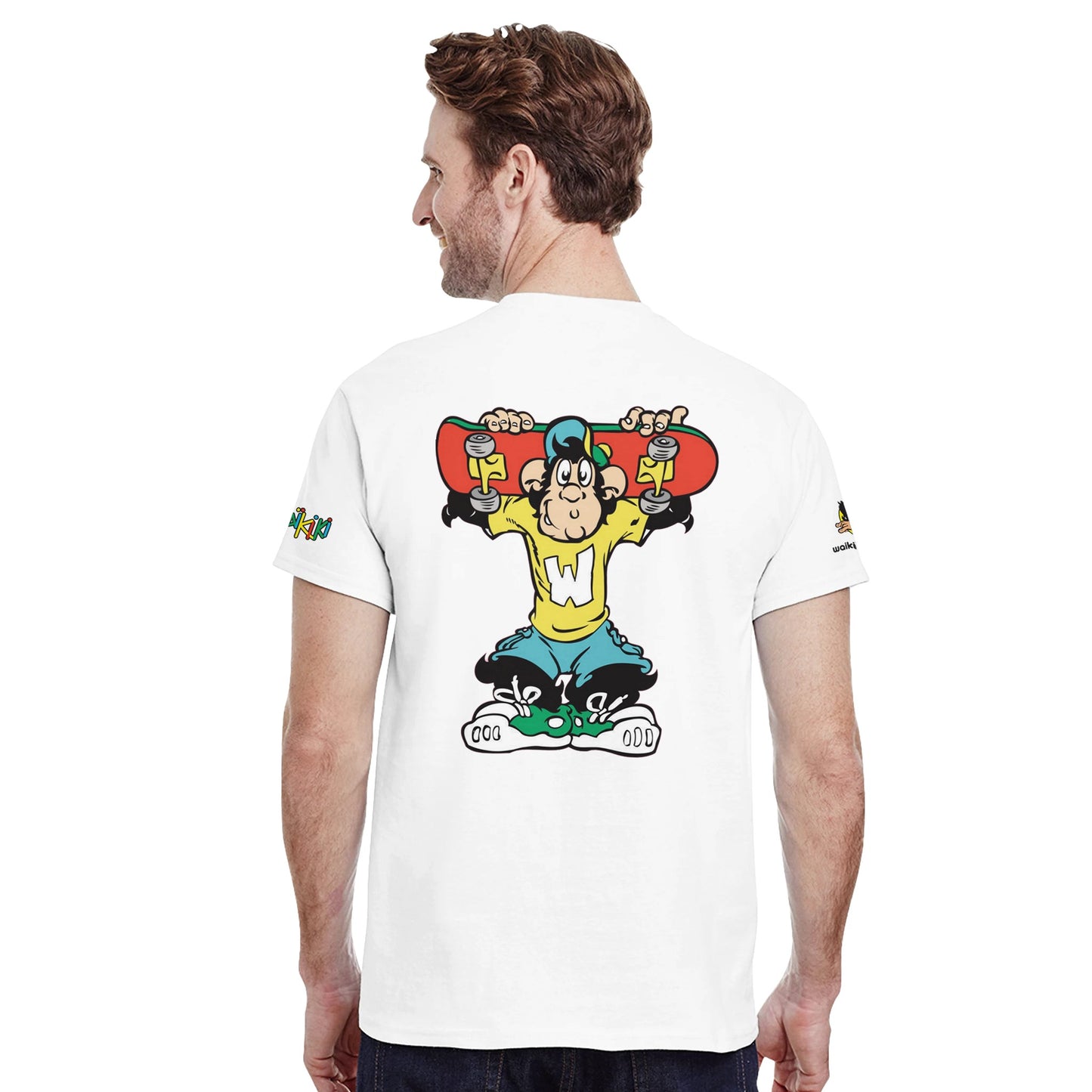 t-shirt waikiki gen z t shirt revival sk8ter unisexe heavyweight vintage 90s y2k logo marque dos poitrine et manches 100 coton made in france 1 singe vintage y2k années 90