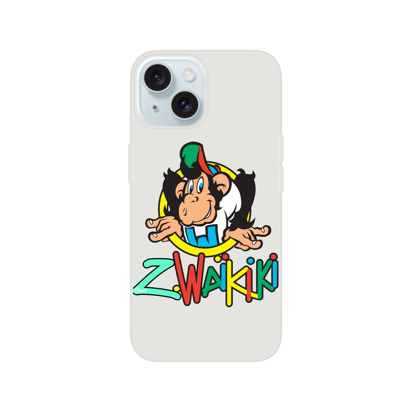 pièce waikiki gen z coque telephone flexicase singe vintage y2k années 90