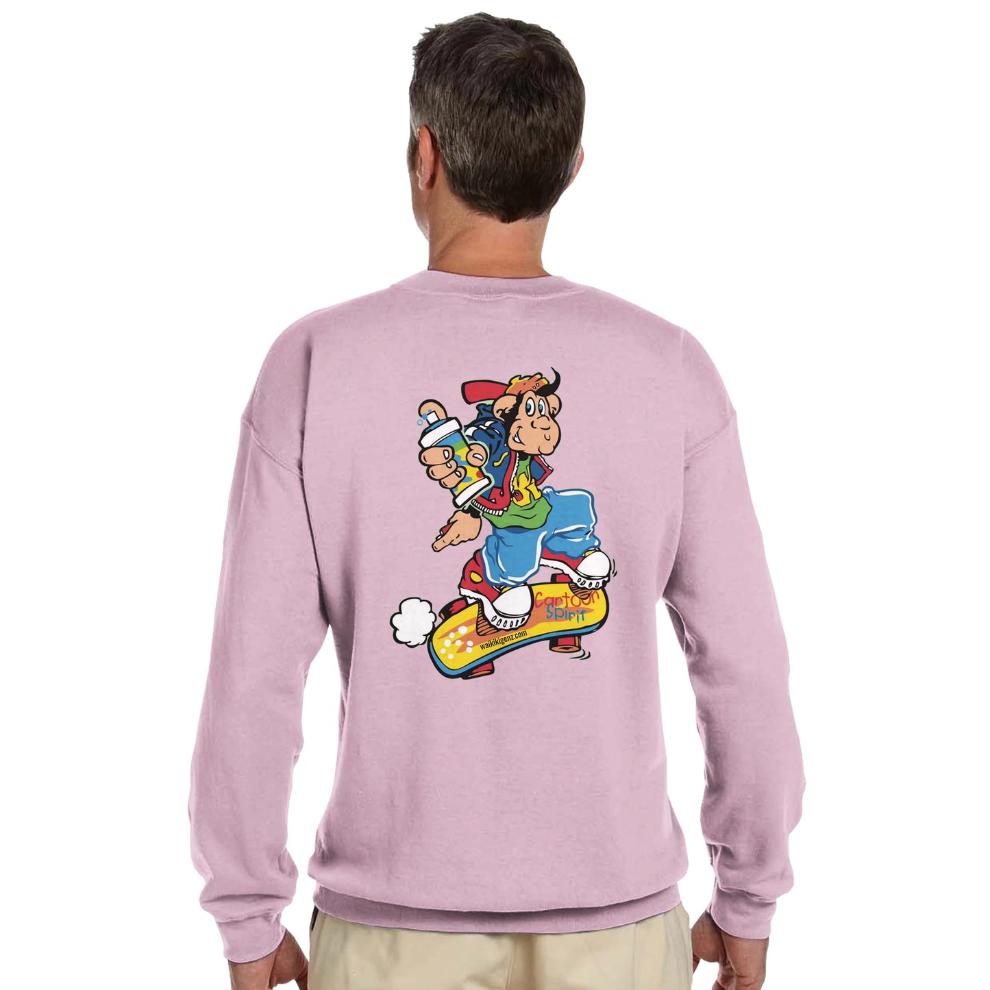 sweat waikiki gen z sweatshirt unisex logo marque poitrine et dos singe vintage y2k années 90