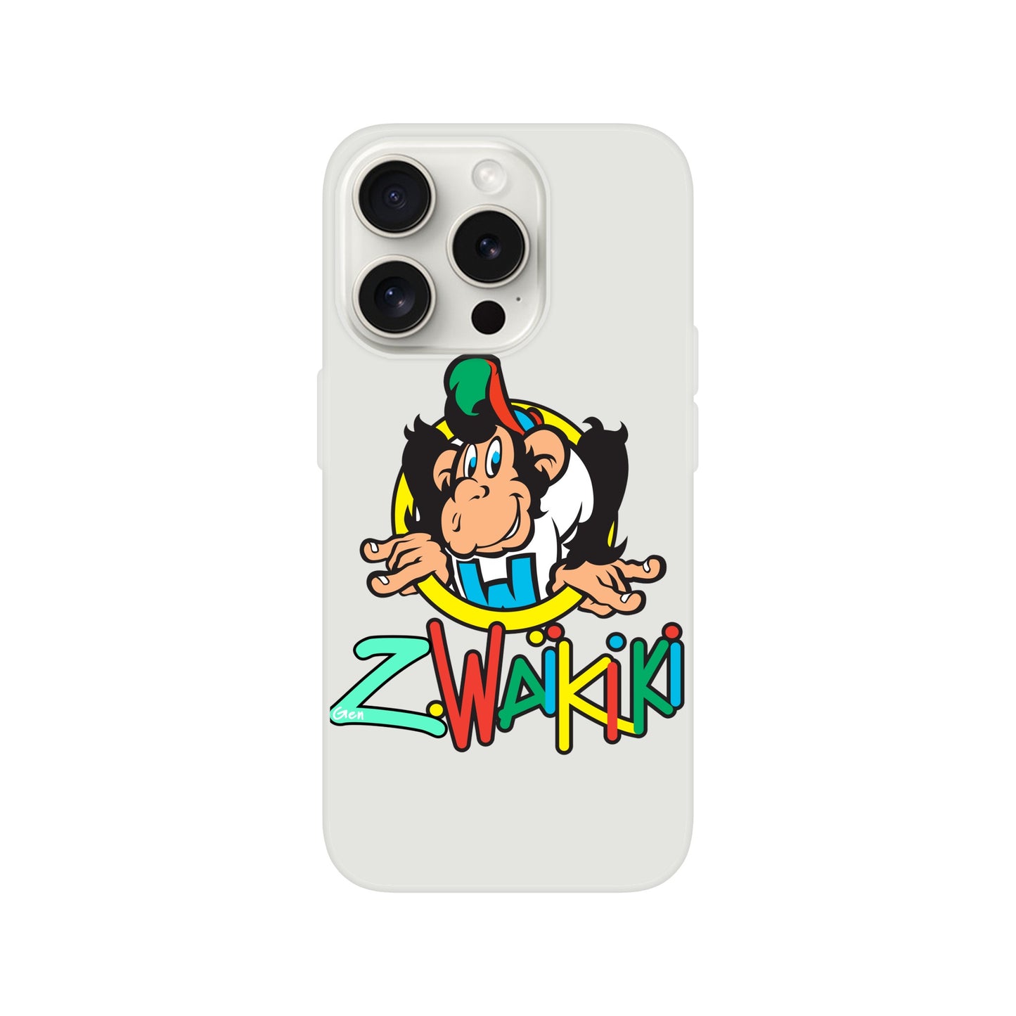 pièce waikiki gen z coque telephone flexicase singe vintage y2k années 90