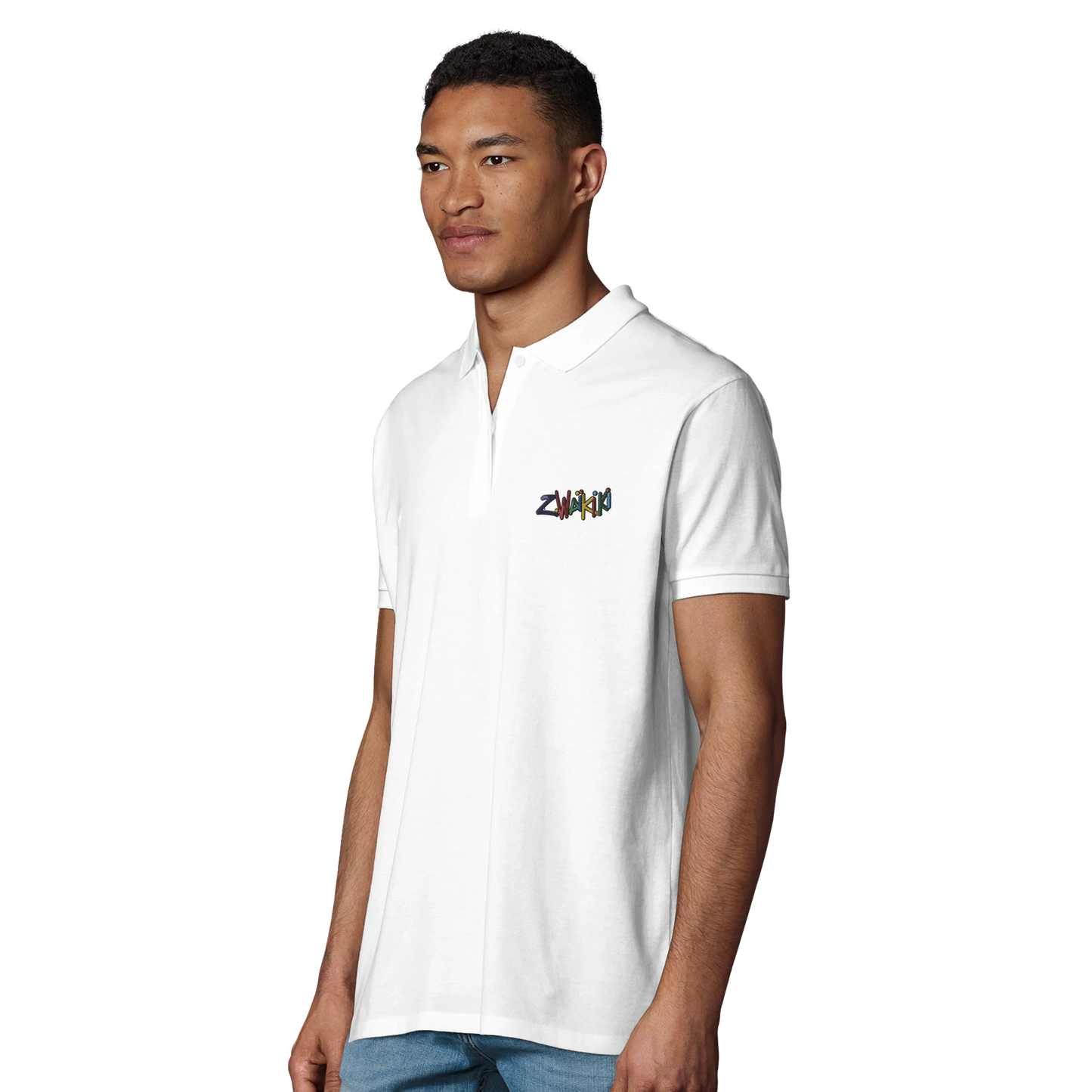 pièce waikiki gen z polo brode unisexe en coton bio vintage 90s y2k logo marque brode poitrine et manche 100 coton bio recycle made in france singe vintage y2k années 90
