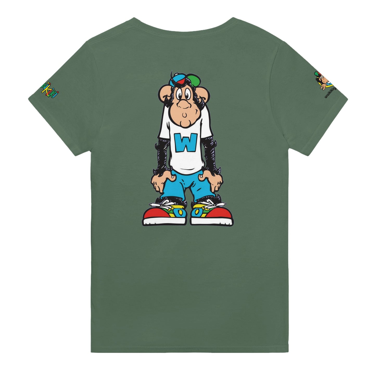 t-shirt waikiki gen z t shirt revival waiting unisexe heavyweight vintage 90s y2k logo marque dos poitrine et manches 100 coton made in france 2 singe vintage y2k années 90