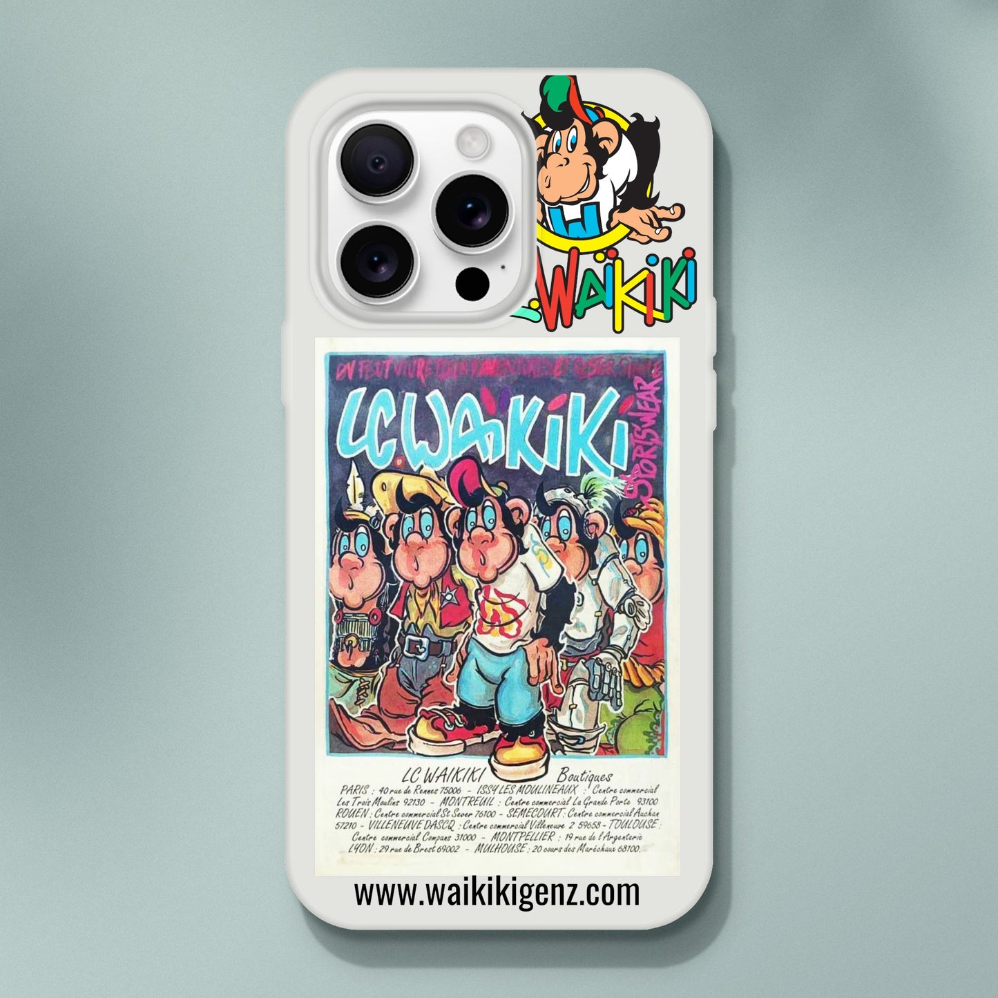 pièce waikiki gen z coque telephone flexicase singe vintage y2k années 90