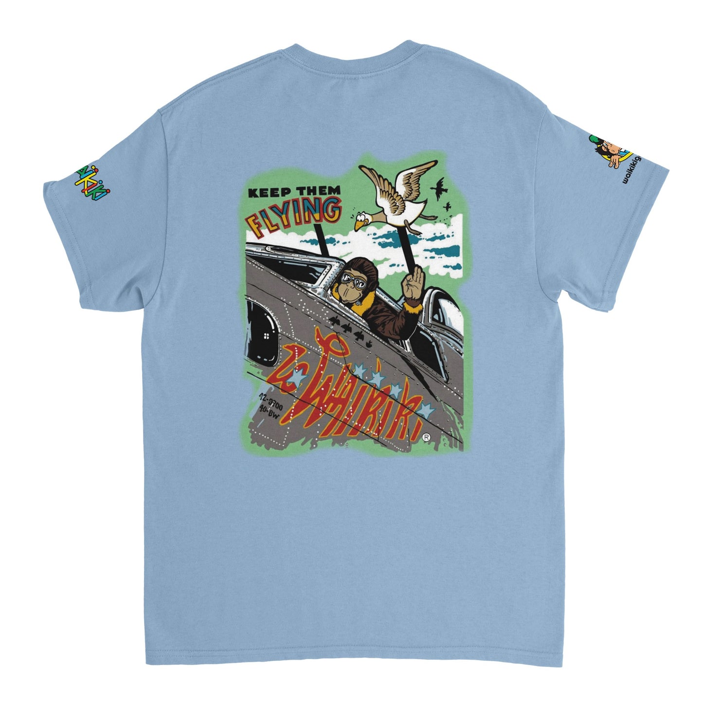 t-shirt waikiki gen z t shirt revival top gun unisexe heavyweight vintage 90s y2k logo marque dos poitrine et manches 100 coton made in france singe vintage y2k années 90