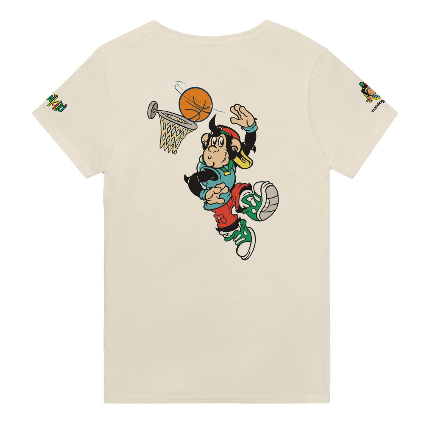 t-shirt waikiki gen z t shirt revival basketter unisexe heavyweight vintage 90s y2k logo marque dos poitrine et manches 100 coton made in france 2 singe vintage y2k années 90