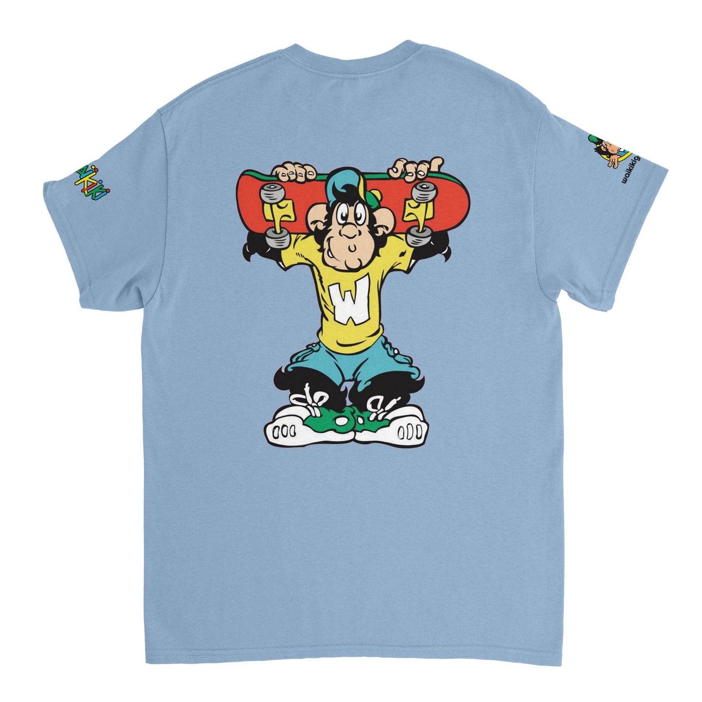 t-shirt waikiki gen z t shirt revival sk8ter unisexe heavyweight vintage 90s y2k logo marque dos poitrine et manches 100 coton made in france 1 singe vintage y2k années 90
