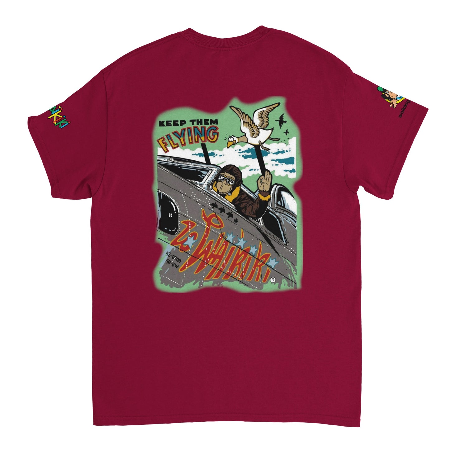 t-shirt waikiki gen z t shirt revival top gun unisexe heavyweight vintage 90s y2k logo marque dos poitrine et manches 100 coton made in france singe vintage y2k années 90