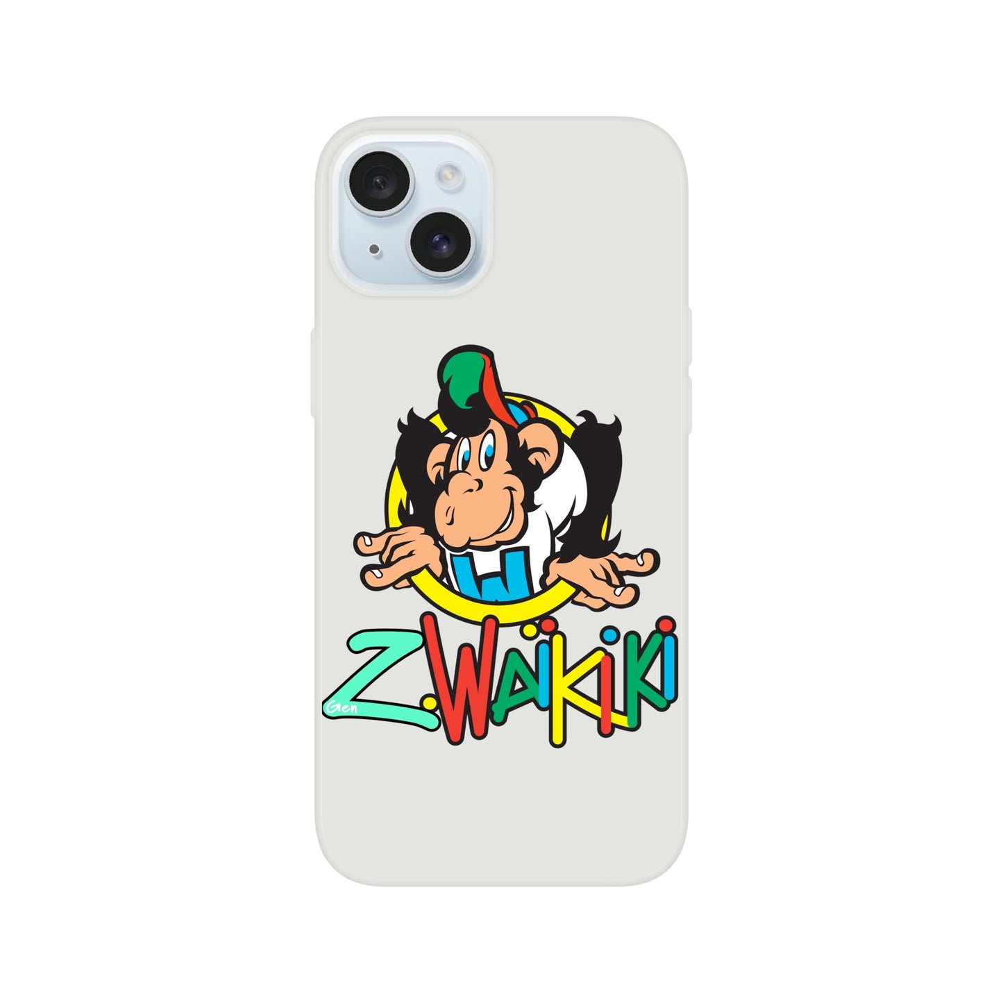 pièce waikiki gen z coque telephone flexicase singe vintage y2k années 90