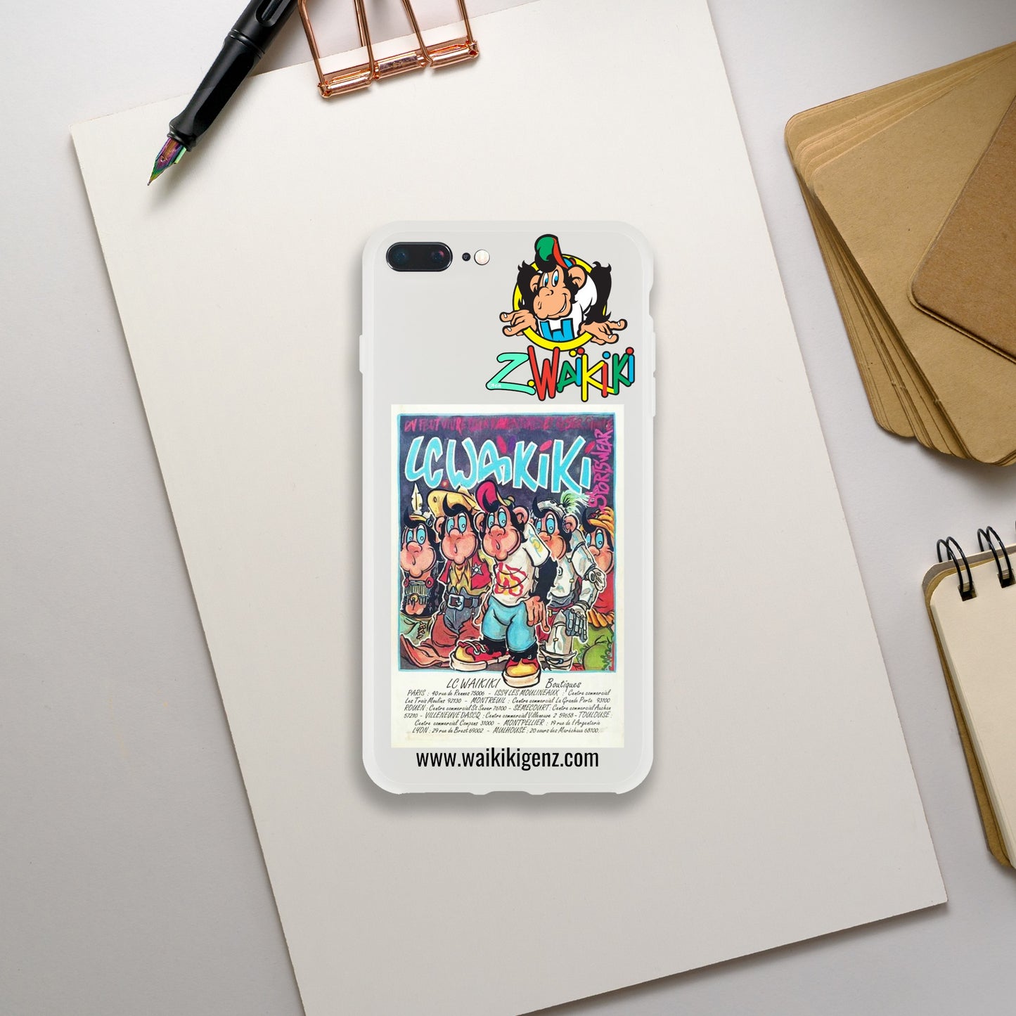 pièce waikiki gen z coque telephone flexicase singe vintage y2k années 90