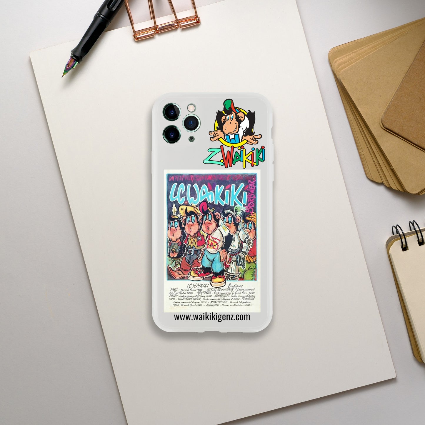 pièce waikiki gen z coque telephone flexicase singe vintage y2k années 90