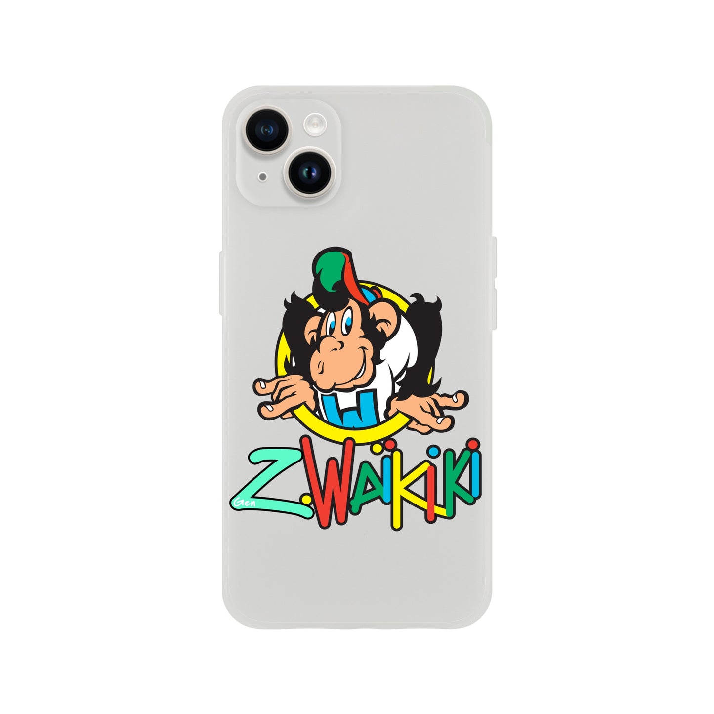 pièce waikiki gen z coque telephone flexicase singe vintage y2k années 90