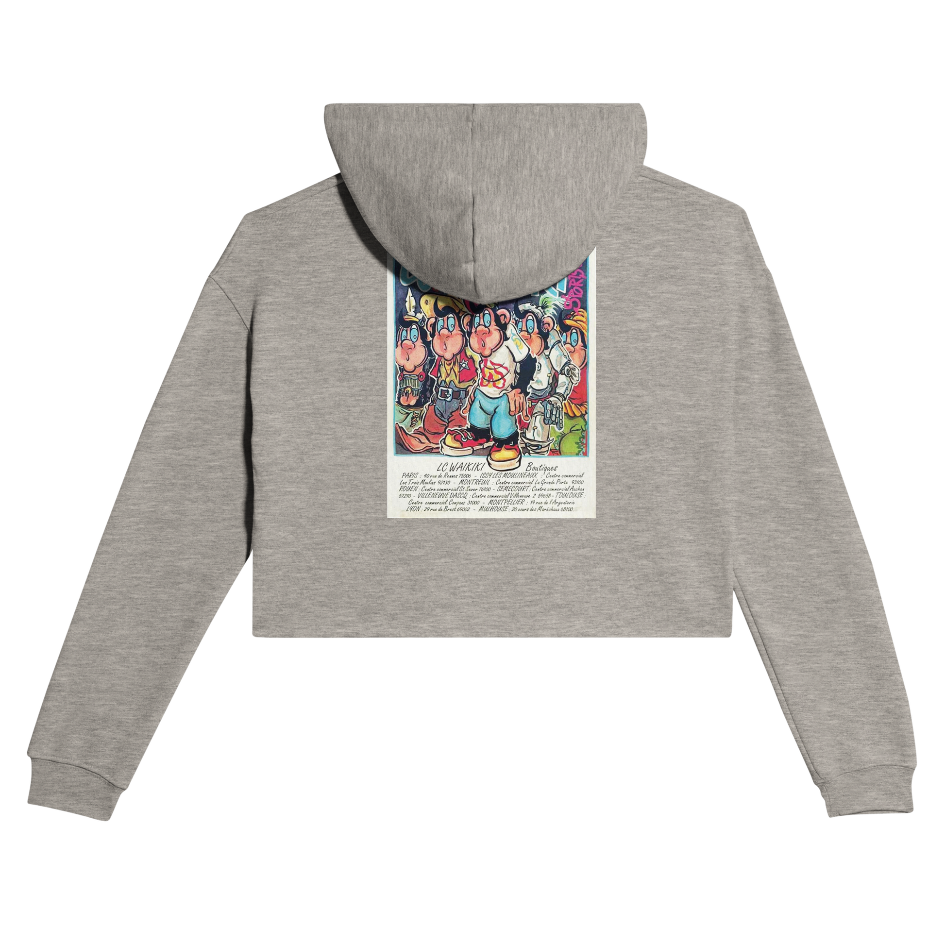 sweat waikiki gen z womens cropped hoodie bella canvas 7502 singe vintage y2k années 90