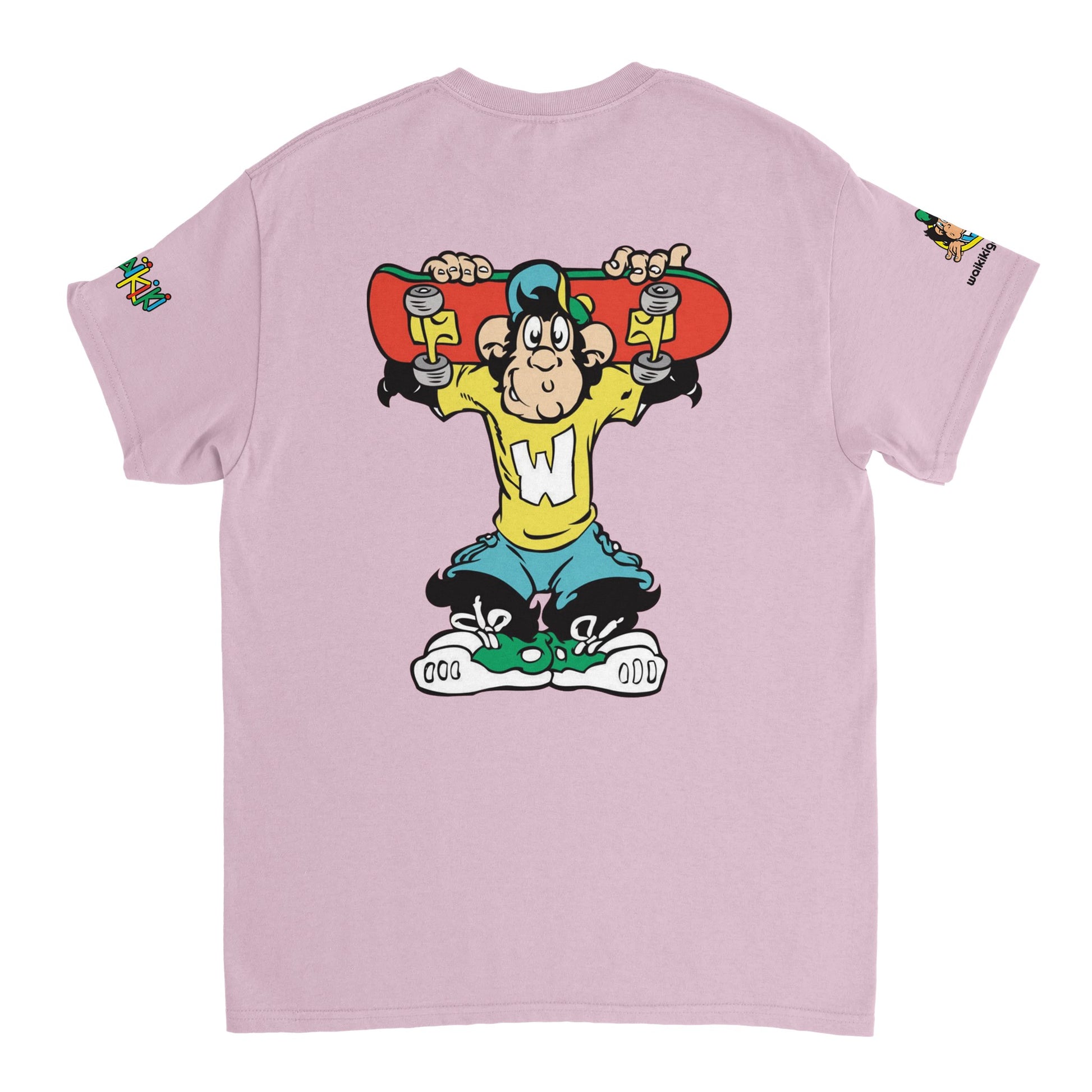 t-shirt waikiki gen z t shirt revival sk8ter unisexe heavyweight vintage 90s y2k logo marque dos poitrine et manches 100 coton made in france 1 singe vintage y2k années 90