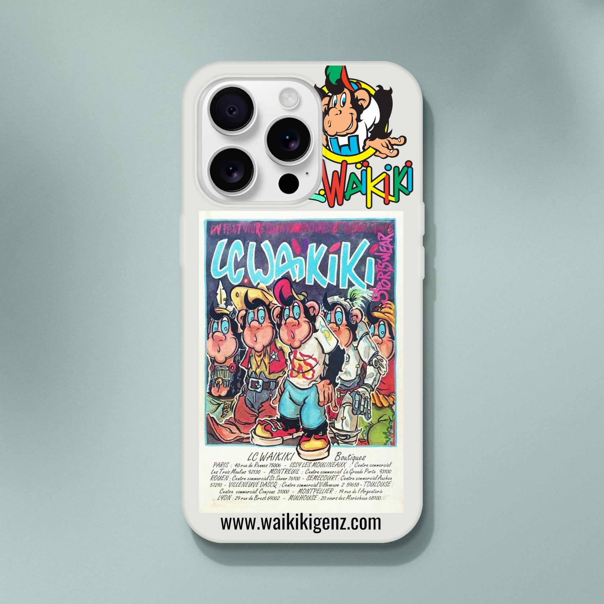 pièce waikiki gen z coque telephone flexicase singe vintage y2k années 90