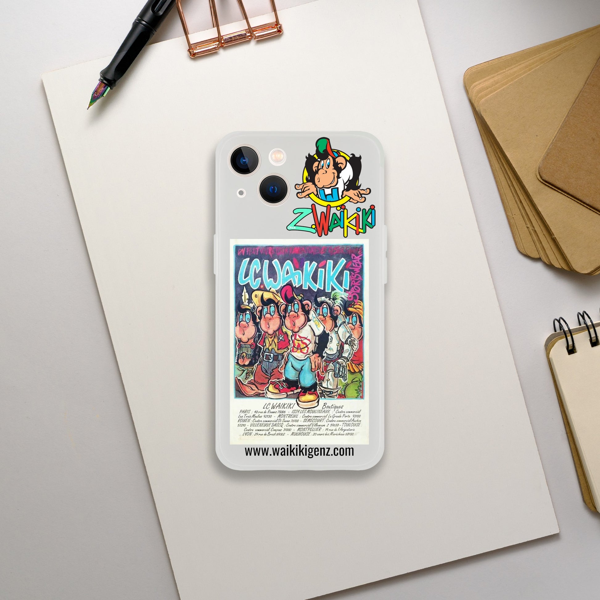 pièce waikiki gen z coque telephone flexicase singe vintage y2k années 90