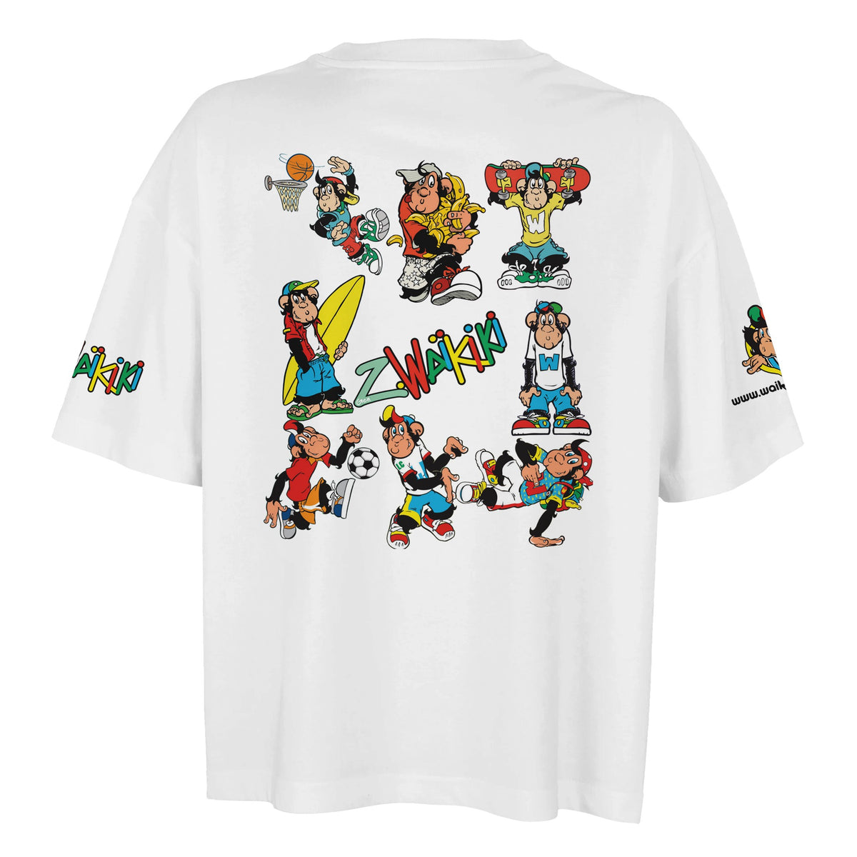 T-shirt oversized femme « Monkeys World » – singe Waikiki, streetwear vintage années 90, photo 13/30