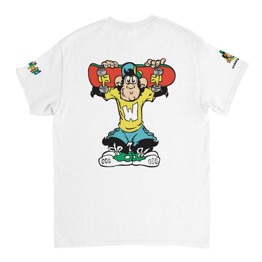 t-shirt waikiki gen z t shirt revival sk8ter unisexe heavyweight vintage 90s y2k logo marque dos poitrine et manches 100 coton made in france 1 singe vintage y2k années 90
