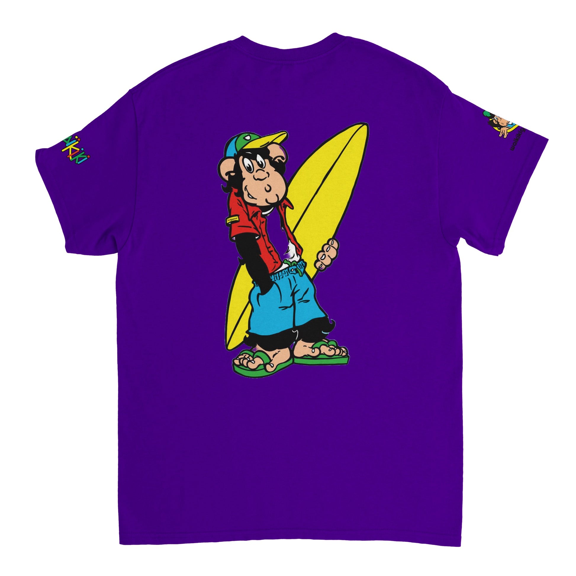t-shirt waikiki gen z t shirt revival surfer unisexe heavyweight vintage 90s y2k logo marque dos poitrine et manches 100 coton made in france 1 singe vintage y2k années 90