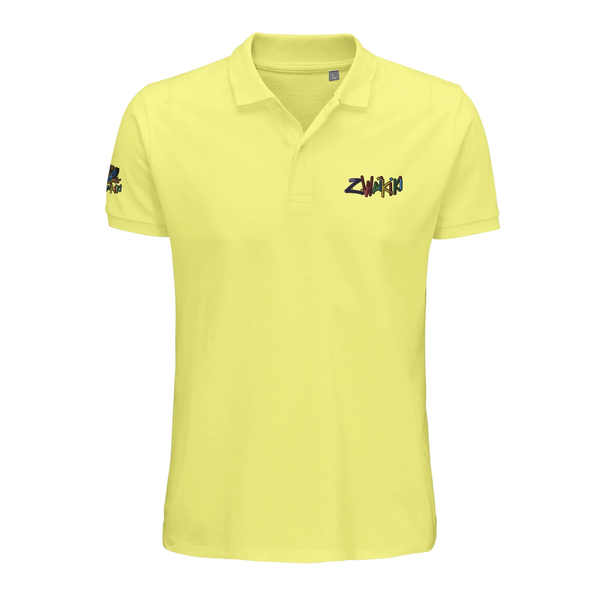 pièce waikiki gen z polo brode unisexe en coton bio vintage 90s y2k logo marque brode poitrine et manche 100 coton bio recycle made in france singe vintage y2k années 90