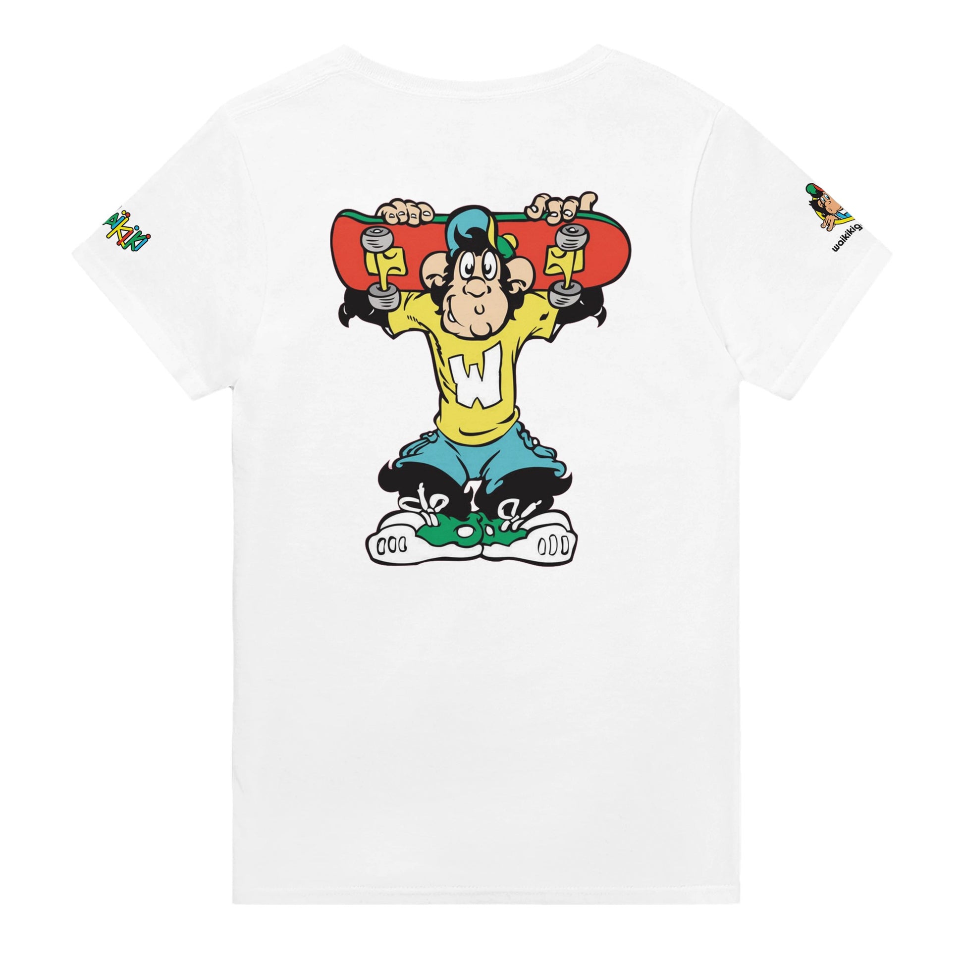 t-shirt waikiki gen z t shirt revival sk8ter unisexe heavyweight vintage 90s y2k logo marque dos poitrine et manches 100 coton made in france 1 singe vintage y2k années 90
