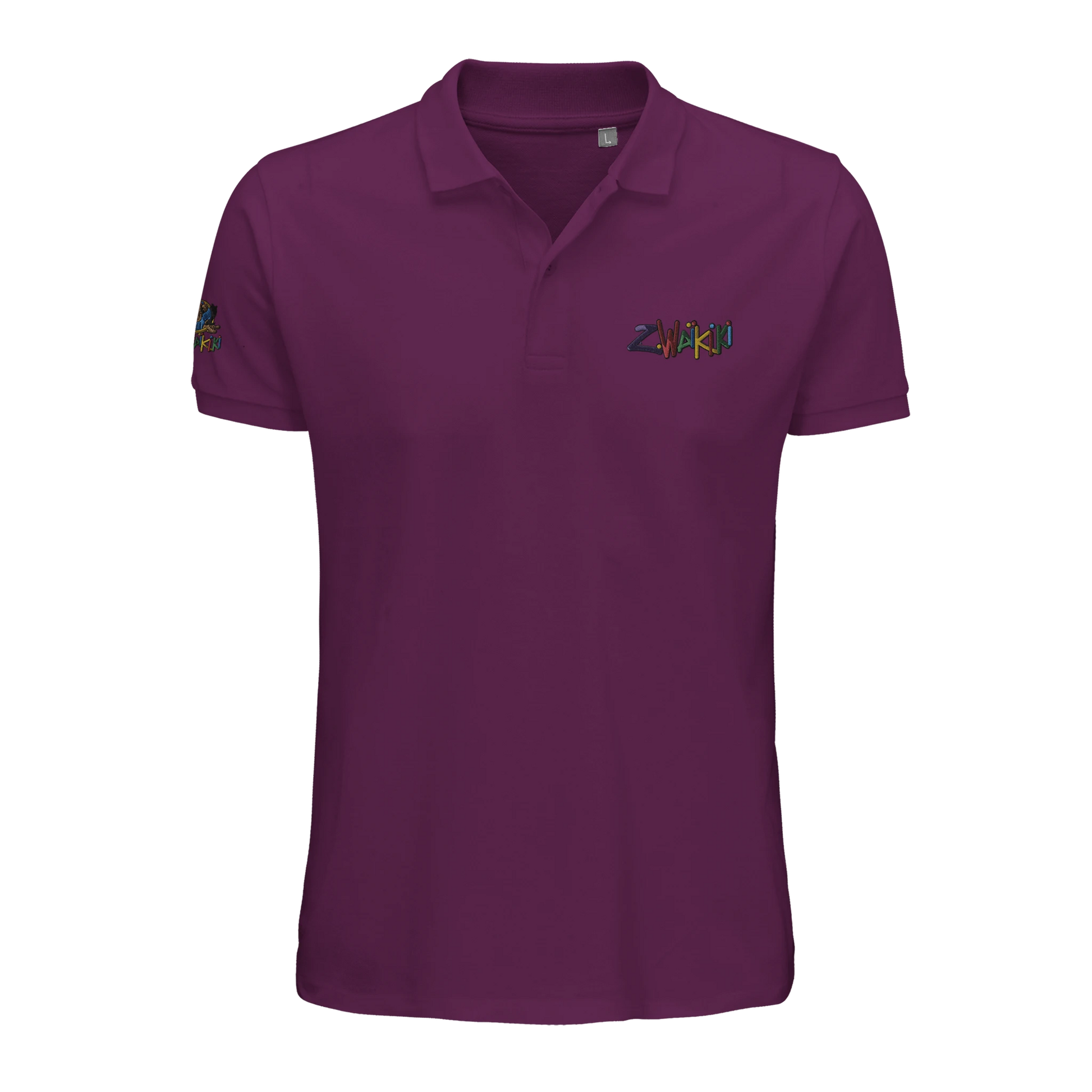 pièce waikiki gen z polo brode unisexe en coton bio vintage 90s y2k logo marque brode poitrine et manche 100 coton bio recycle made in france singe vintage y2k années 90