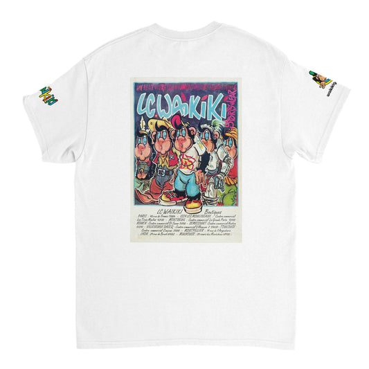 t-shirt waikiki gen z t shirt revival affiche boutique unisexe heavyweight vintage 90s y2k logo marque dos poitrine et manches 100 coton made in france 3 singe vintage y2k années 90