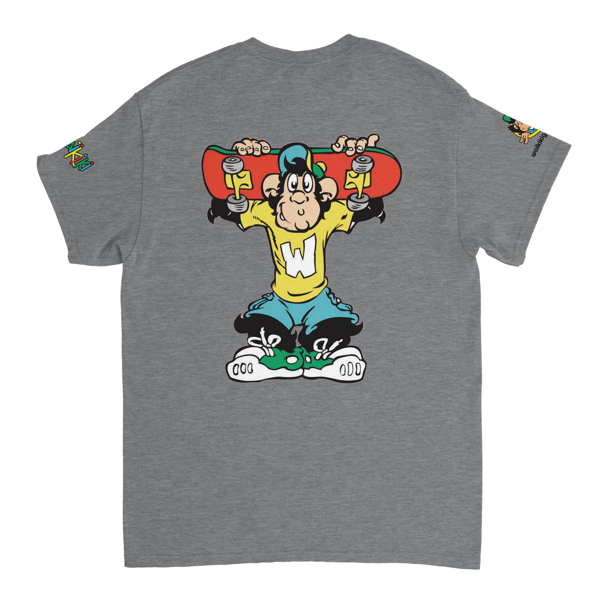 t-shirt waikiki gen z t shirt revival sk8ter unisexe heavyweight vintage 90s y2k logo marque dos poitrine et manches 100 coton made in france 1 singe vintage y2k années 90