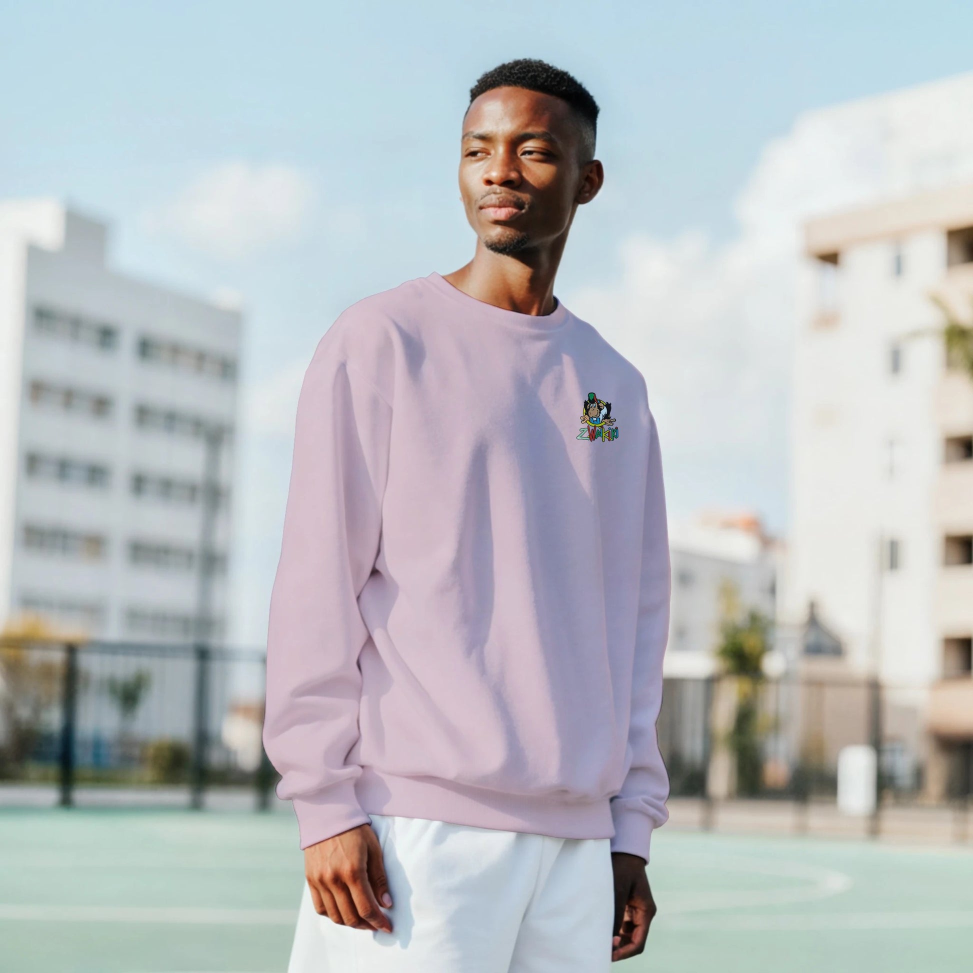sweat waikiki gen z sweatshirt unisex logo marque poitrine et dos singe vintage y2k années 90