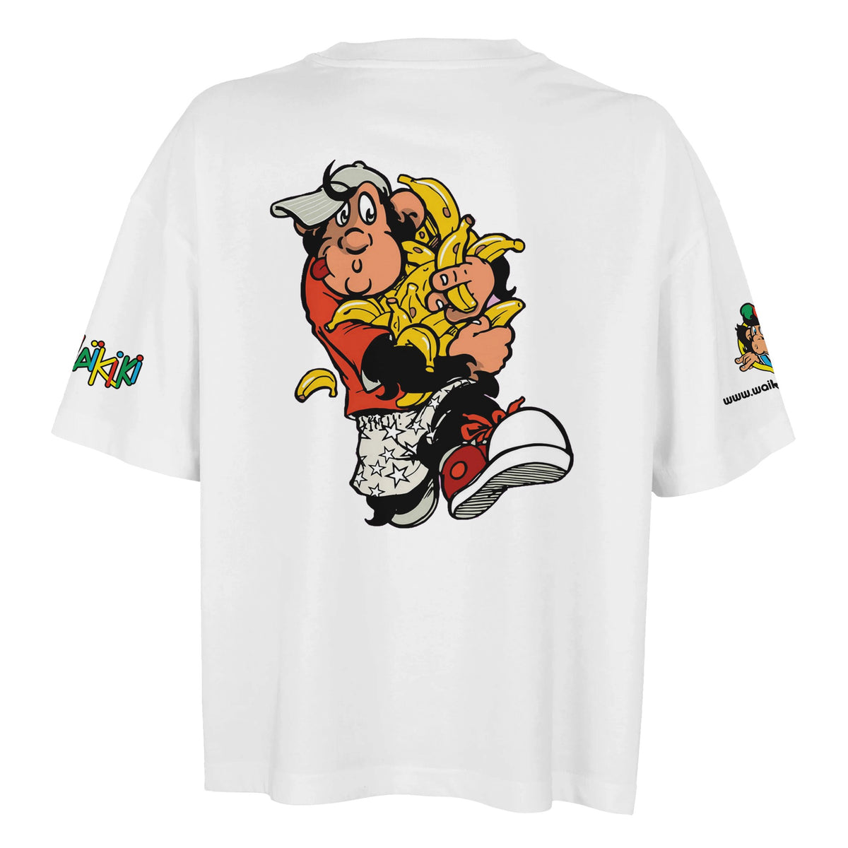 t-shirt waikiki gen z t shirt oversized revival monckeys world femme vintage 90s y2k logo marque dos poitrine et manches 100 coton made in france singe vintage y2k années 90