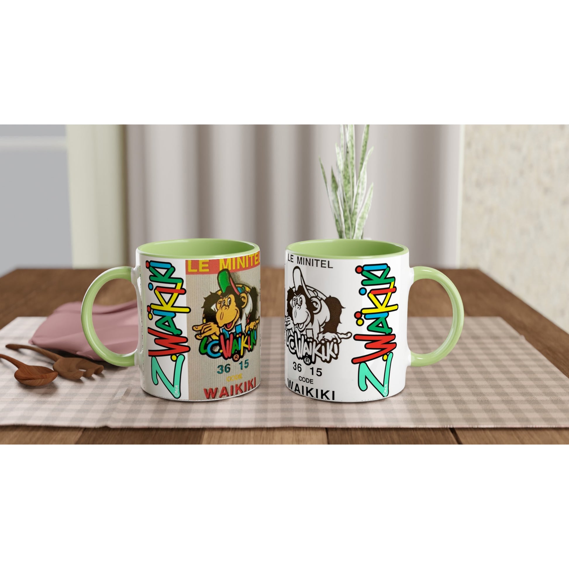 pièce waikiki gen z mug ceramique 250ml couleur interieure singe vintage y2k années 90